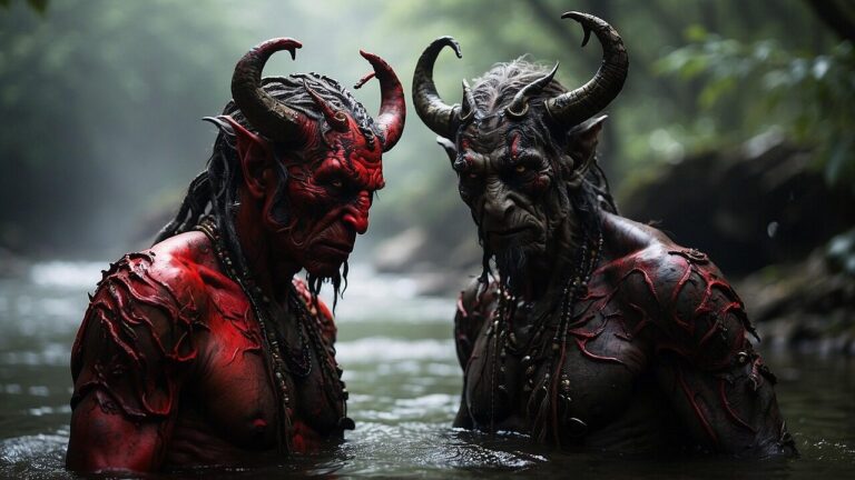 ai generated, demon, beast, devil, horns, horror, creature, fantasy